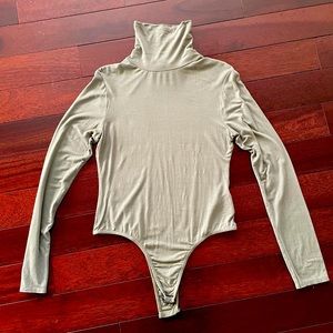 Misguided olive green turtleneck bodysuit